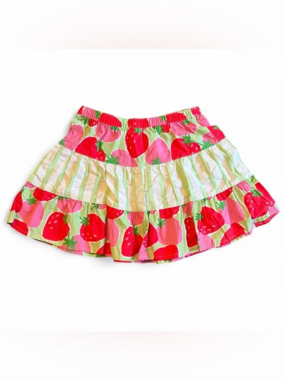 Gymboree Pink Green Strawberry Print Skirt